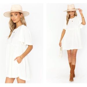 NWT Show Me Your Mumu Brooks Babydoll Mini Dress Cream XL